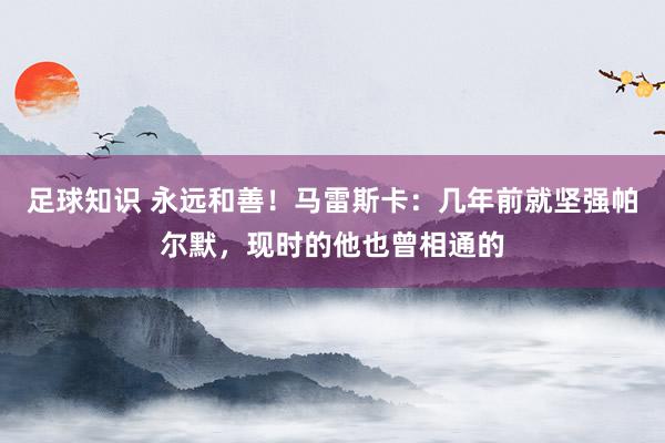 足球知识 永远和善！马雷斯卡：几年前就坚强帕尔默，现时的他也曾相通的