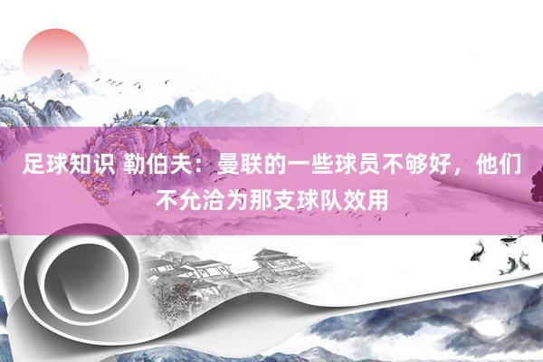 足球知识 勒伯夫：曼联的一些球员不够好，他们不允洽为那支球队效用