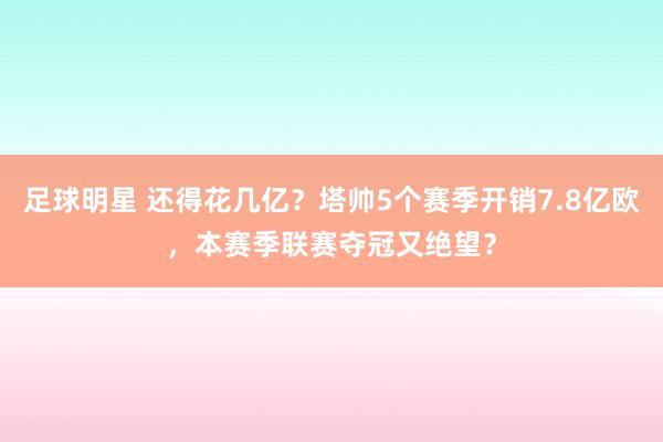 足球明星 还得花几亿？塔帅5个赛季开销7.8亿欧，本赛季联赛夺冠又绝望？